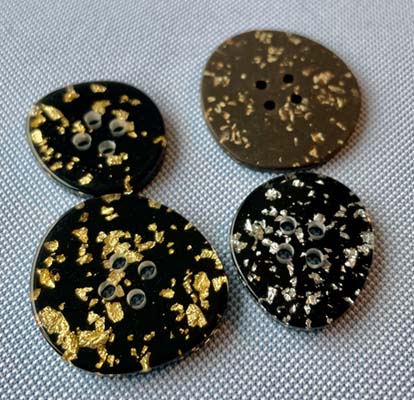 Gold-Black Polyester Buttons